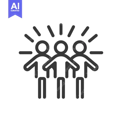 Three Stick Figures Standing Together with a Shining Light Above Them