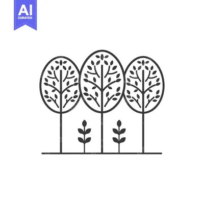 Popular premium asset: Three stylized trees with leaves and two saplings