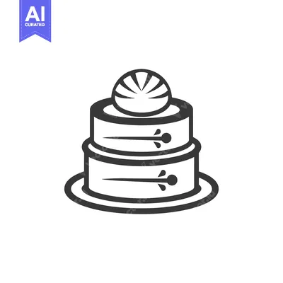 Three-Tiered Cake with Circular Top Decoration and Arrows