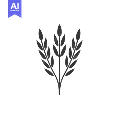 Popular premium asset: Three Wheat Stalks with Leaves in a Simple, Minimalist Style
