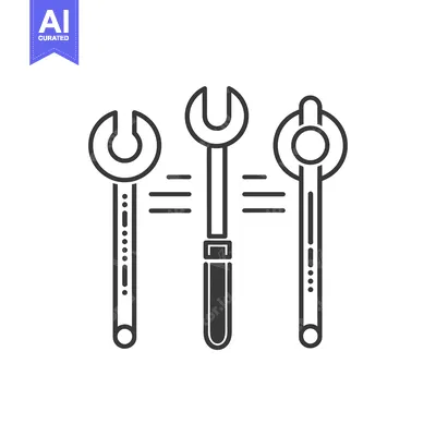 Popular premium asset: Three wrenches with a central handle and lines