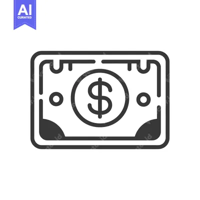 Popular premium asset: A black and white outline illustration of a dollar bill