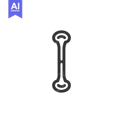 Stylized Bone Icon: Minimalist Design on White Background
