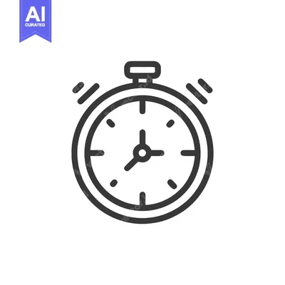 Minimalist Stopwatch Icon with Ringing Effect on White Background
