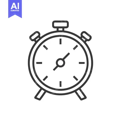 Minimalist Alarm Clock Icon: Time Management and Deadline Symbol