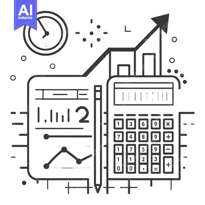 Aset desain premium: Time Management and Financial Planning Concept with Clock, Calculator,