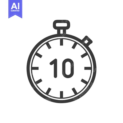Ten Second Countdown: Minimalist Stopwatch Icon on White Background