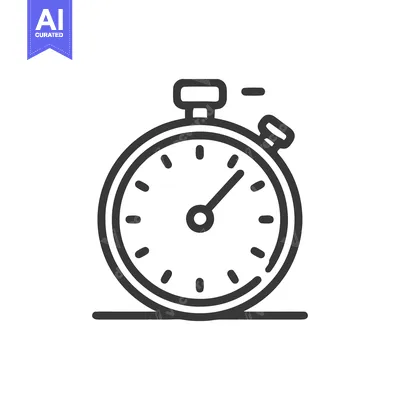Aset desain premium: Minimalist Stopwatch Icon: Precision Timing in Bold Line Art