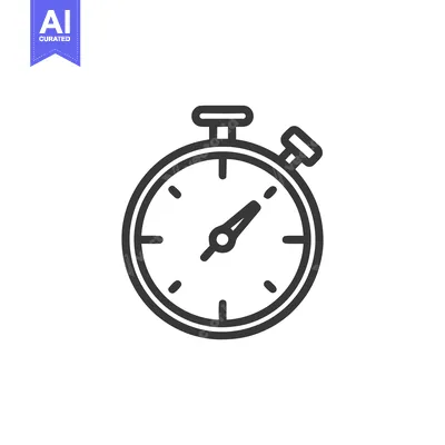 Stopwatch Icon: Precision Timing in Minimalist Line Art Design