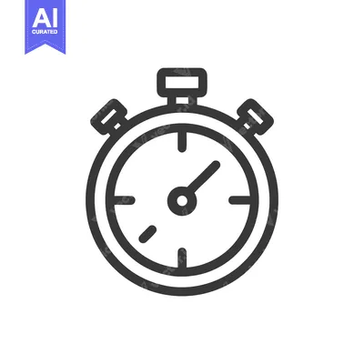Minimalist Stopwatch Icon: Precision Timing in Bold Outline Design
