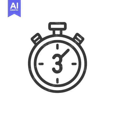 Aset desain premium: Timer 3 Icon Line Art Icon 11813