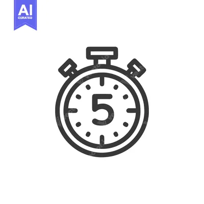 Aset premium populer: Five Seconds Timer Icon, Minimalist Stopwatch Design on White Backgrou