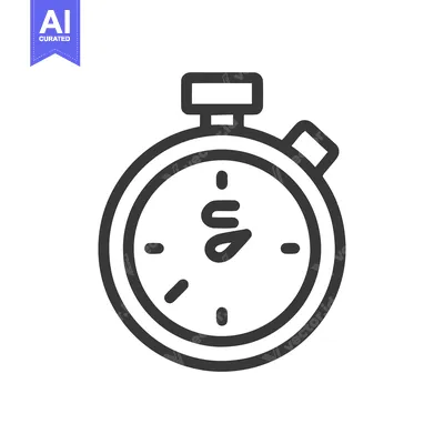 Aset desain premium: Minimalist Stopwatch Icon: Timekeeping, Precision, and Urgency Symbol