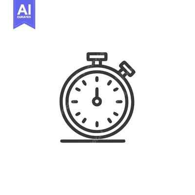 Stopwatch Icon: Precision Timing in Minimalist Line Art Design