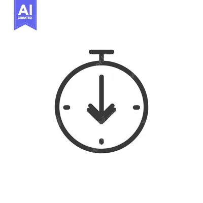 Deadline Countdown: Minimalist Stopwatch Icon with Arrow Pointing Down