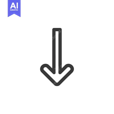 Premium design asset: Simple Down Arrow Icon: Directional Guidance, Minimalist Design on Whi