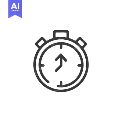 Minimalist Stopwatch Icon with Upward Arrow, Time Management Concept