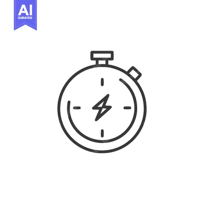 Fast Time: Stopwatch with Lightning Bolt, Speed and Urgency Icon