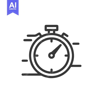 Stopwatch Icon with Motion Lines, Time Measurement Symbol, Vector Illu