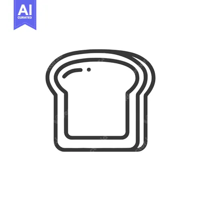 Premium design asset: Minimalist Bread Slice Icon: Simple, Clean Line Art on White Backgroun