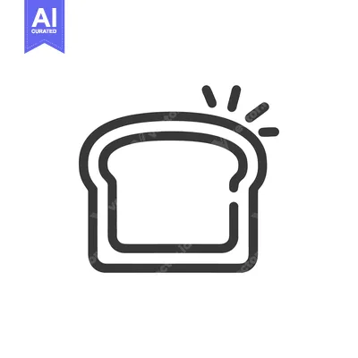Aset premium populer: Fresh Toast Icon: Minimalist Design with Radiating Lines on White Back