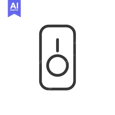 Minimalist Smart Home Device Icon: Rounded Rectangle with Circle and L