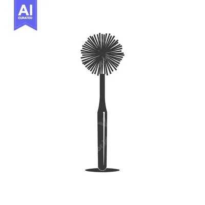 Toilet Brush with a Round Bristle Head