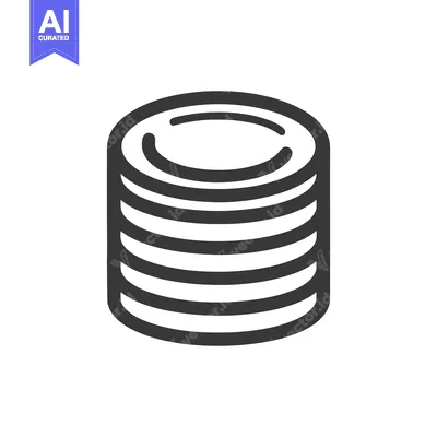 Stacked Coins Icon: Simple, Bold, Financial Symbolism in Vector Format