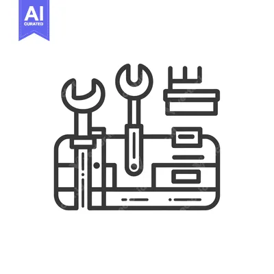 Premium design asset: Tools Organized in a Toolbox with Handles
