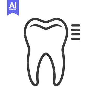 Aset desain premium: Tooth and Toothbrush Icon in Black Outline