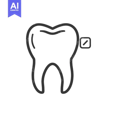Premium design asset: Tooth with a Filling, a Simple Line Drawing