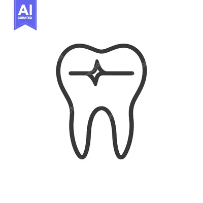 Tooth with a sparkle on the surface, representing clean and healthy te