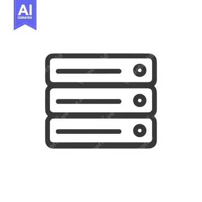 Stacked Server Icon: Data Storage, Network Infrastructure, and Computi