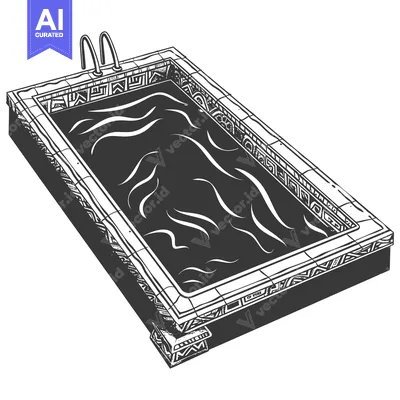 Top View of a Swimming Pool with a Detailed Tile Pattern