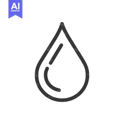 Minimalist Water Drop Icon with Interior Reflection Detail