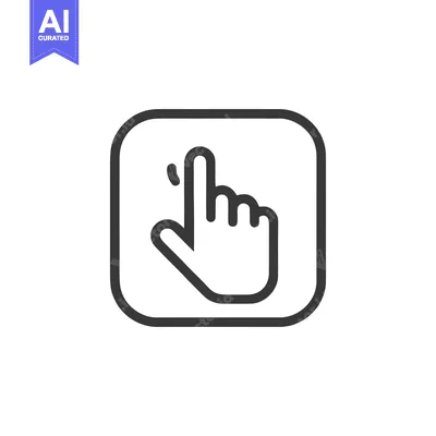 Premium design asset: Finger Tap Icon: Minimalist Design, Touchscreen Interaction, Rounded S