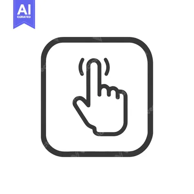 Aset premium populer: Finger Tap Icon in Rounded Square, Minimalist Design, Black and White