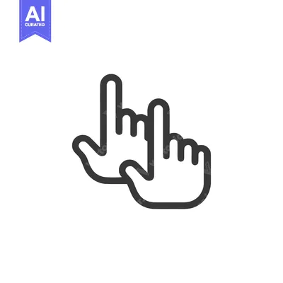 Two Pointing Hands Icon: Minimalist Design on White Background