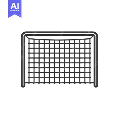 A Black and White Outline Illustration of a Soccer Goal