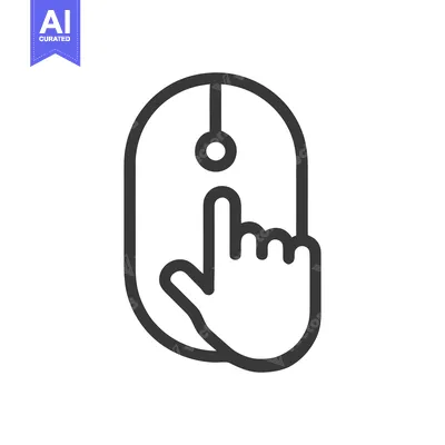 Premium design asset: Computer Mouse Click Icon: Hand Pointing, Minimalist Design, Vector Il