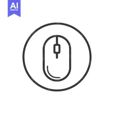 Popular premium asset: Computer Mouse Icon in Circle, Minimalist Design, Black Outline on Whi