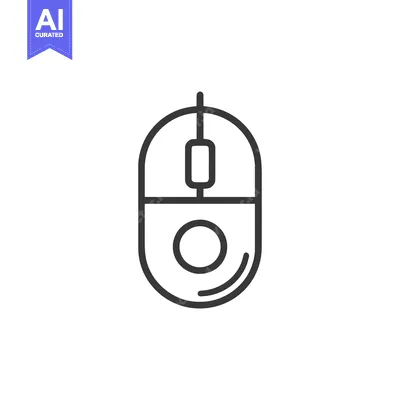 Minimalist Computer Mouse Icon: Clean Line Art Design