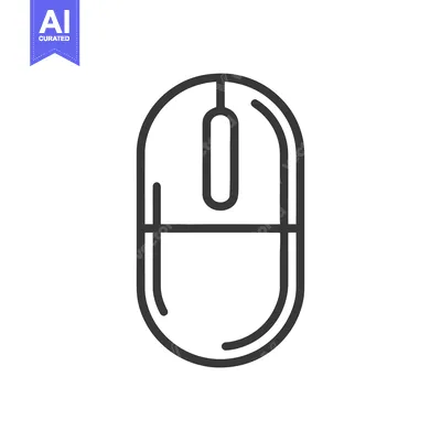 Aset premium populer: Minimalist Computer Mouse Icon: Sleek Design on White Background