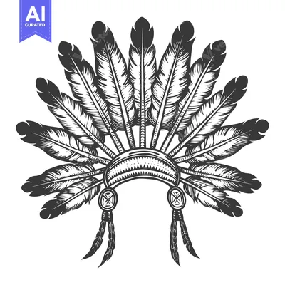 Traditional Native American Headdress with Feathers