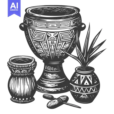Traditional South American Yerba Mate Drinking Set with Plant
