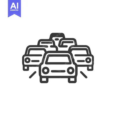 Dense Car Traffic Icon: Congestion, Transportation, and Urban Mobility