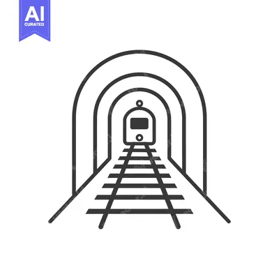 Train Entering Tunnel with Tracks and Archways