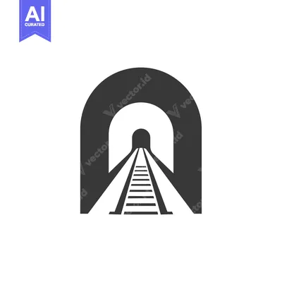 Train Tracks Entering a Tunnel