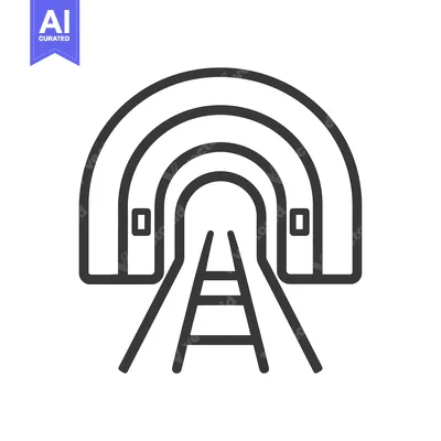 Train Tracks Entering a Tunnel