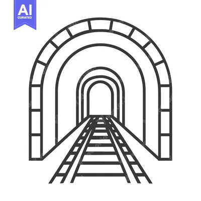 Train Tracks Leading Into a Tunnel with Multiple Arches